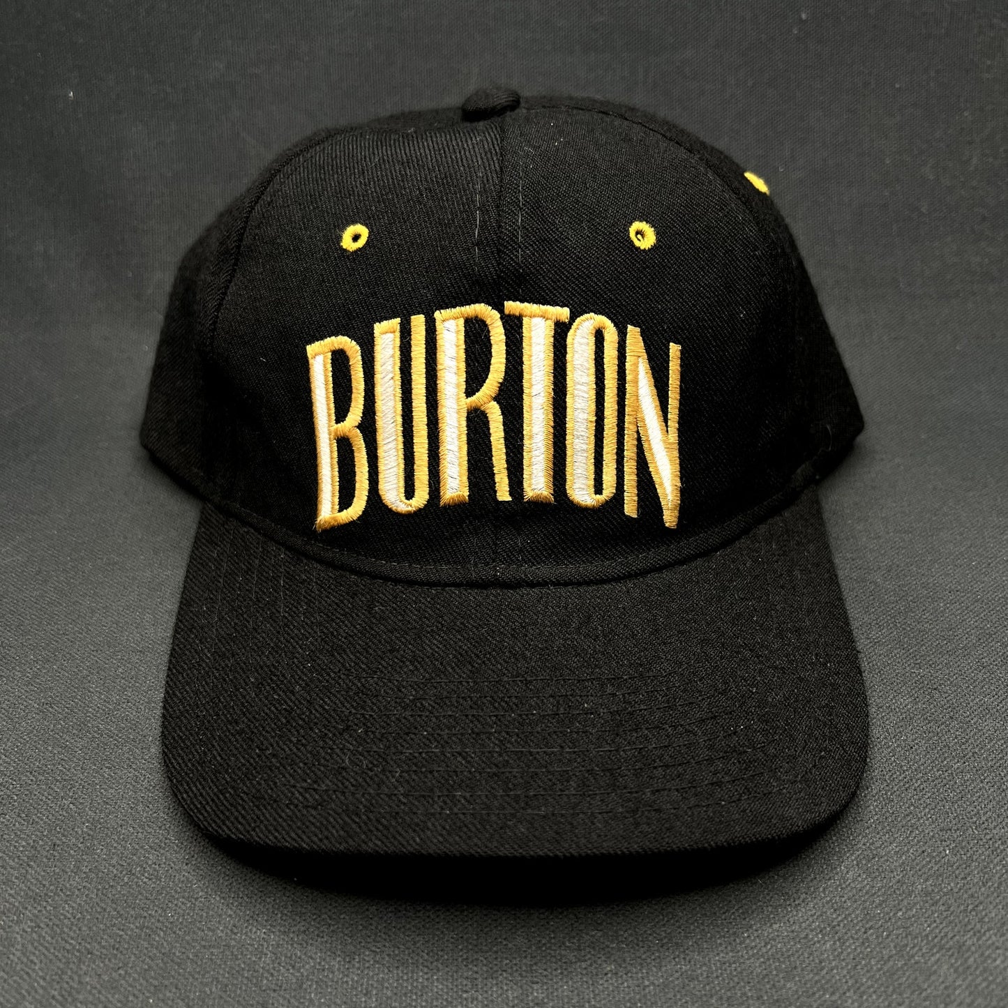 Vintage Burton Snowboards Fine Tree & Co. Snapback Hat Black