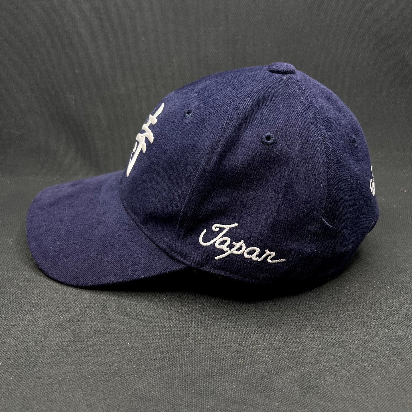 Samurai Kanji Strapback Hat Navy Blue Japanese Embroidered Cap