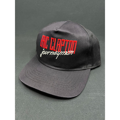 Vintage 1989 Eric Clapton Journeyman Tour Hat Black Embroidered Snapback Taiwan