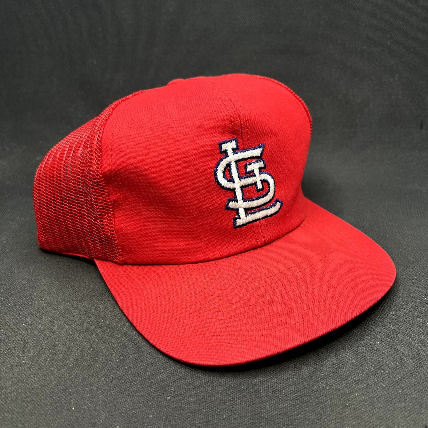 Vintage St. Louis Cardinals Twins Enterprise Mesh Snapback Hat Red MLB Taiwan