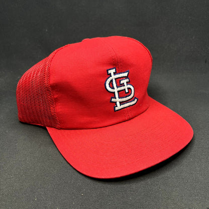 Vintage St. Louis Cardinals Twins Enterprise Mesh Snapback Hat Red MLB Taiwan