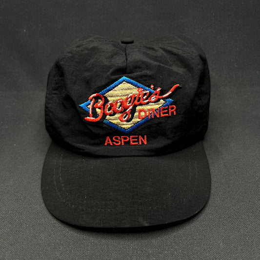 Vintage Boogie’s Diner Aspen Colorado Nylon Strapback Hat Leather Strap