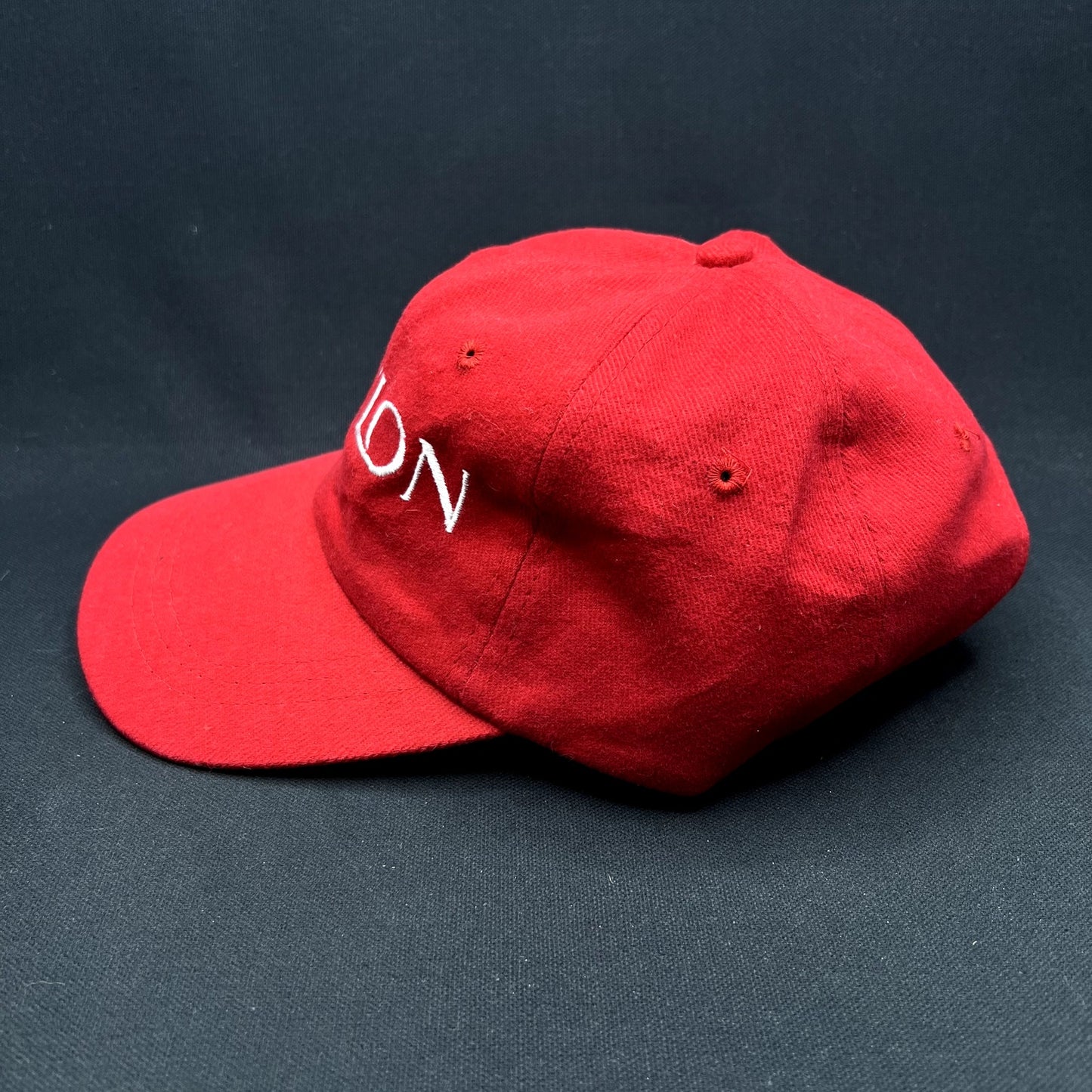Vintage Revlon Cosmetics Promotional Strapback Hat Red KC Caps Headshots