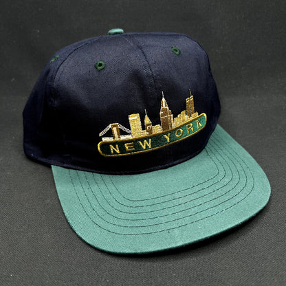 Vintage New York Skyline Snapback Hat Twin Towers NYC USA
