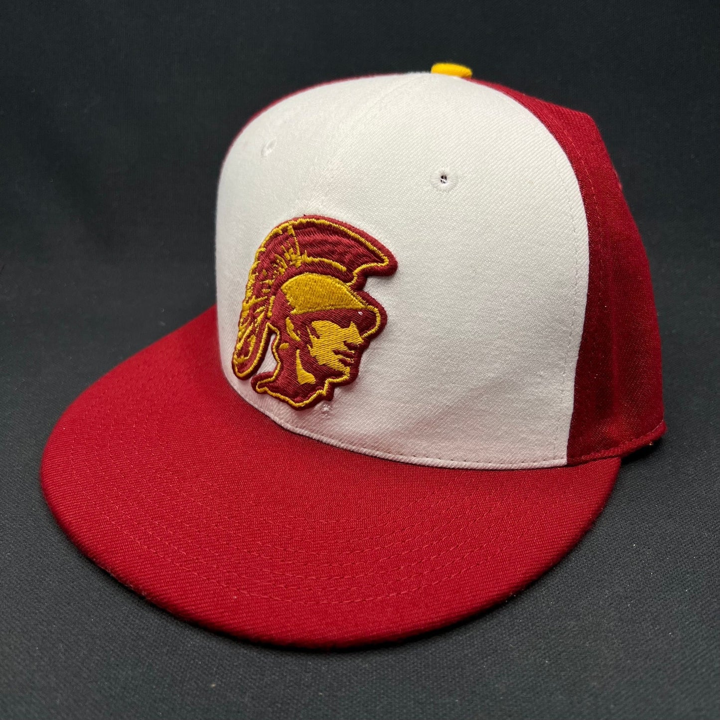 Vintage Nike USC Trojans Fitted Hat M/L Red Yellow Swoosh Cap