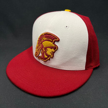 Vintage Nike USC Trojans Fitted Hat M/L Red Yellow Swoosh Cap