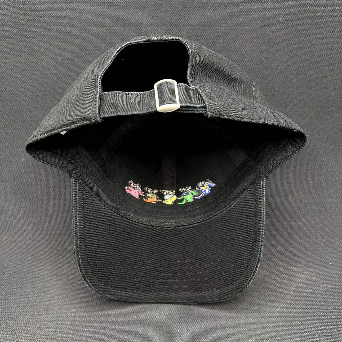 Grateful Dead Dancing Bears Strapback Hat Black Stealie Tag