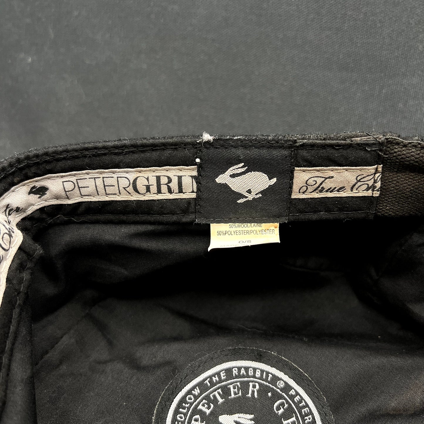 Peter Grimm Black Wool Blend Military Cadet Cap OS