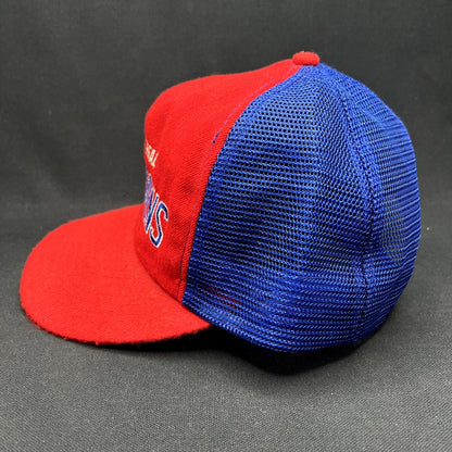 Vintage Montreal Canadiens NHL Mesh Trucker Snapback Hat Red Blue