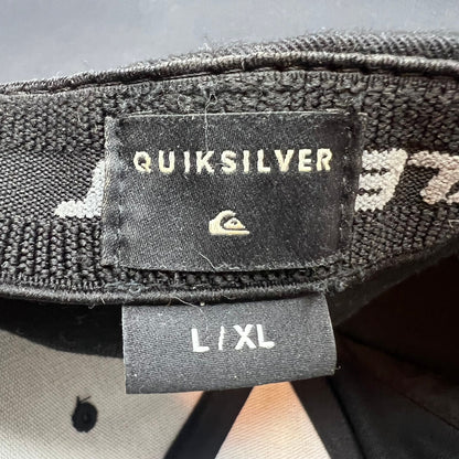 Y2K Quiksilver Flexfit Fitted Hat Black Surf Skate Cap L/XL