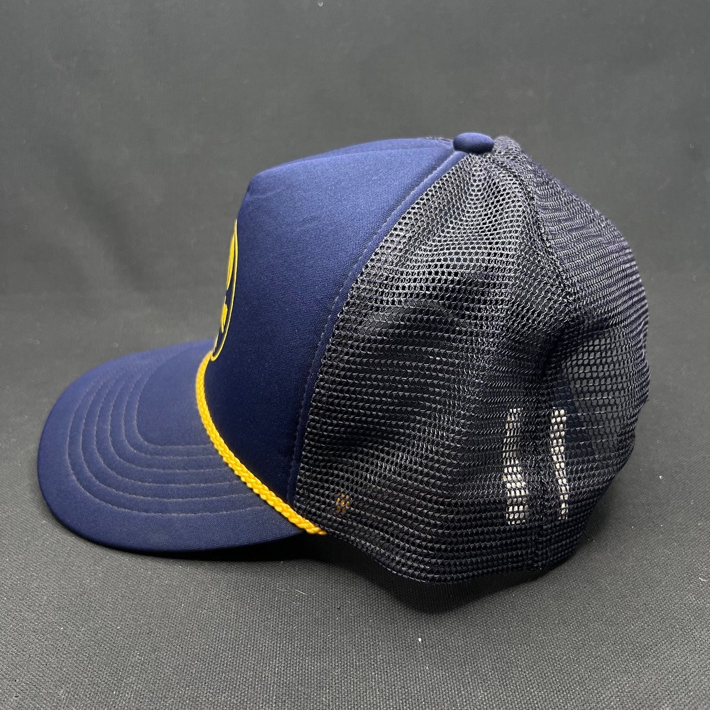 Vintage O’Neill Santa Cruz Surf Trucker Hat Navy Yellow Rope Snapback