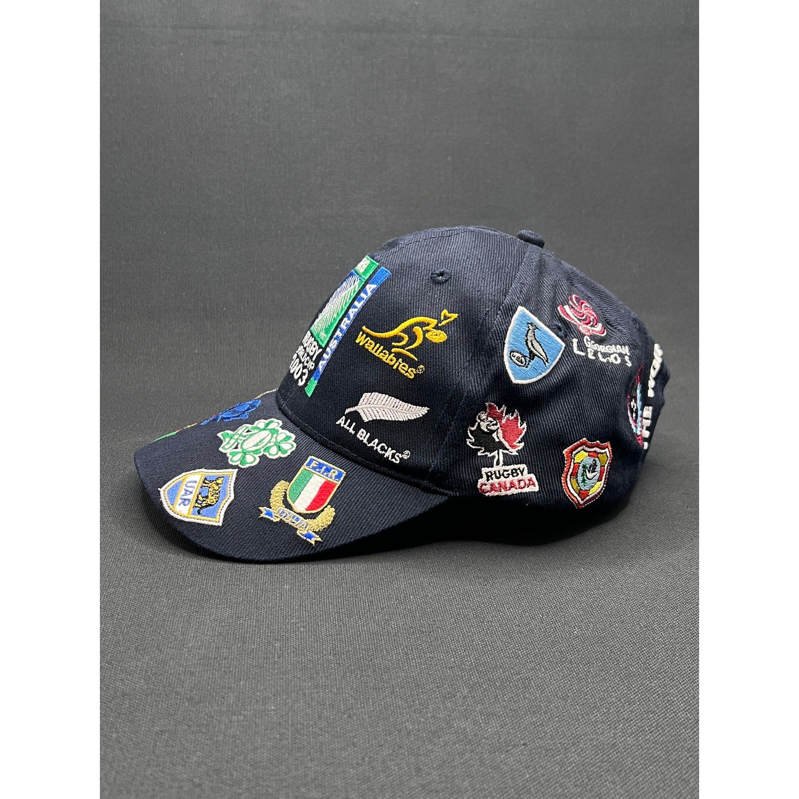 2003 Rugby World Cup Multi-Logo Embroidered Strapback Hat Australia