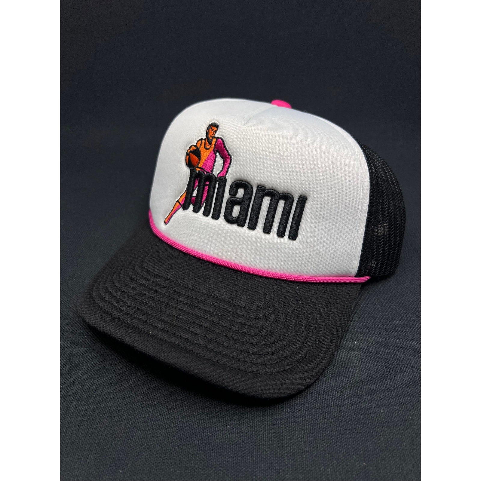 Mitchell & Ness Miami Floridians Throwback Rope Snapback – Pink Rope, Mesh Back, Vintage ABA Style