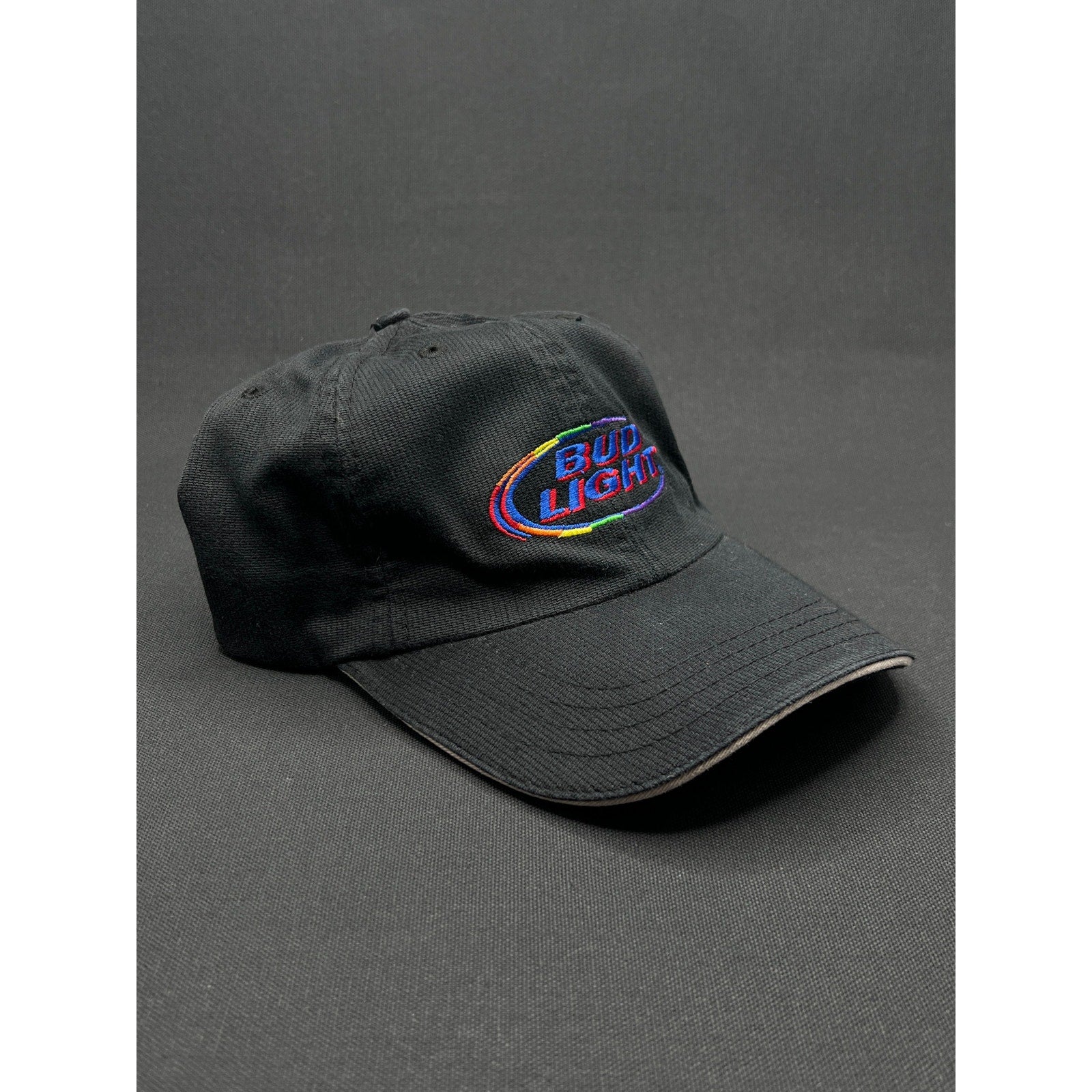 Vintage Bud Light Rainbow Logo Strapback Hat – Black Dad Cap
