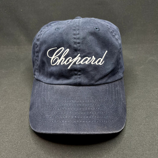 Vintage Chopard Script Logo Strapback Hat Luxury Watch Promo Cap Navy