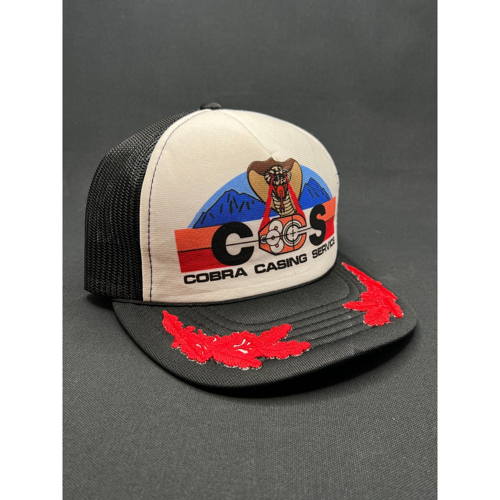 Vintage Cobra Casing Service CCS Trucker Hat – Korea Made Foam-Front Black/White