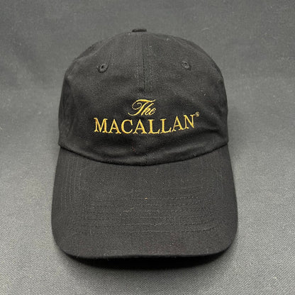 The Macallan Scotch Whisky Strapback Hat Black Gold Embroidered