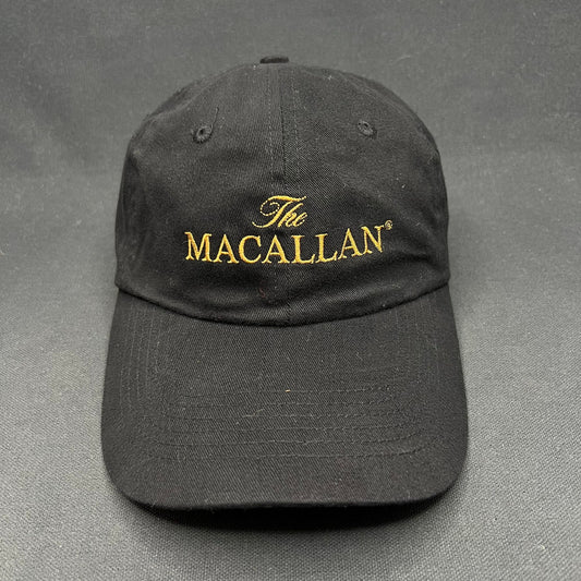 The Macallan Scotch Whisky Strapback Hat Black Gold Embroidered