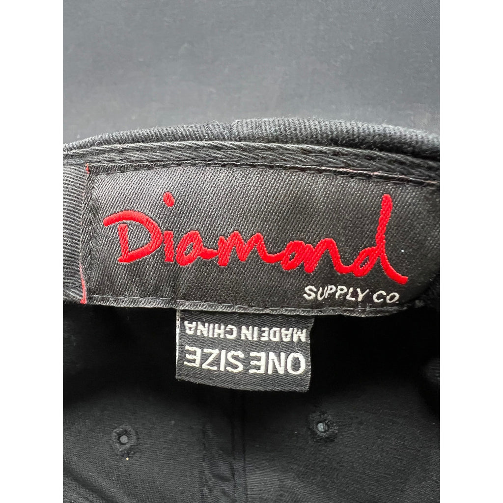 Vintage Diamond Supply Co. DMND Snapback Hat – Rolex Crown Parody Logo (Black/Green Underbrim)