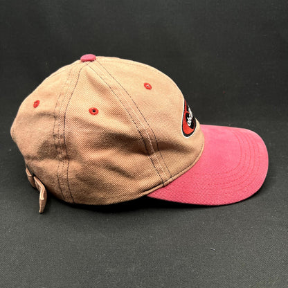 Vintage ABC Sports Strapback Hat Two-Tone Pink Tan Broadcast TV Cap