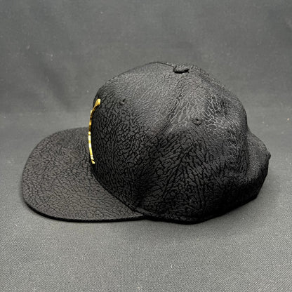 Youth Jordan Jumpman Elephant Print Snapback Black Gold Hat