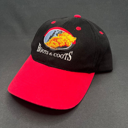 Rare Vintage Boots & Coots Oilfield Firefighters Snapback Hat Red Black