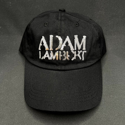 Adam Lambert Sequin Logo Snapback Hat Black Pop Rock Concert Cap
