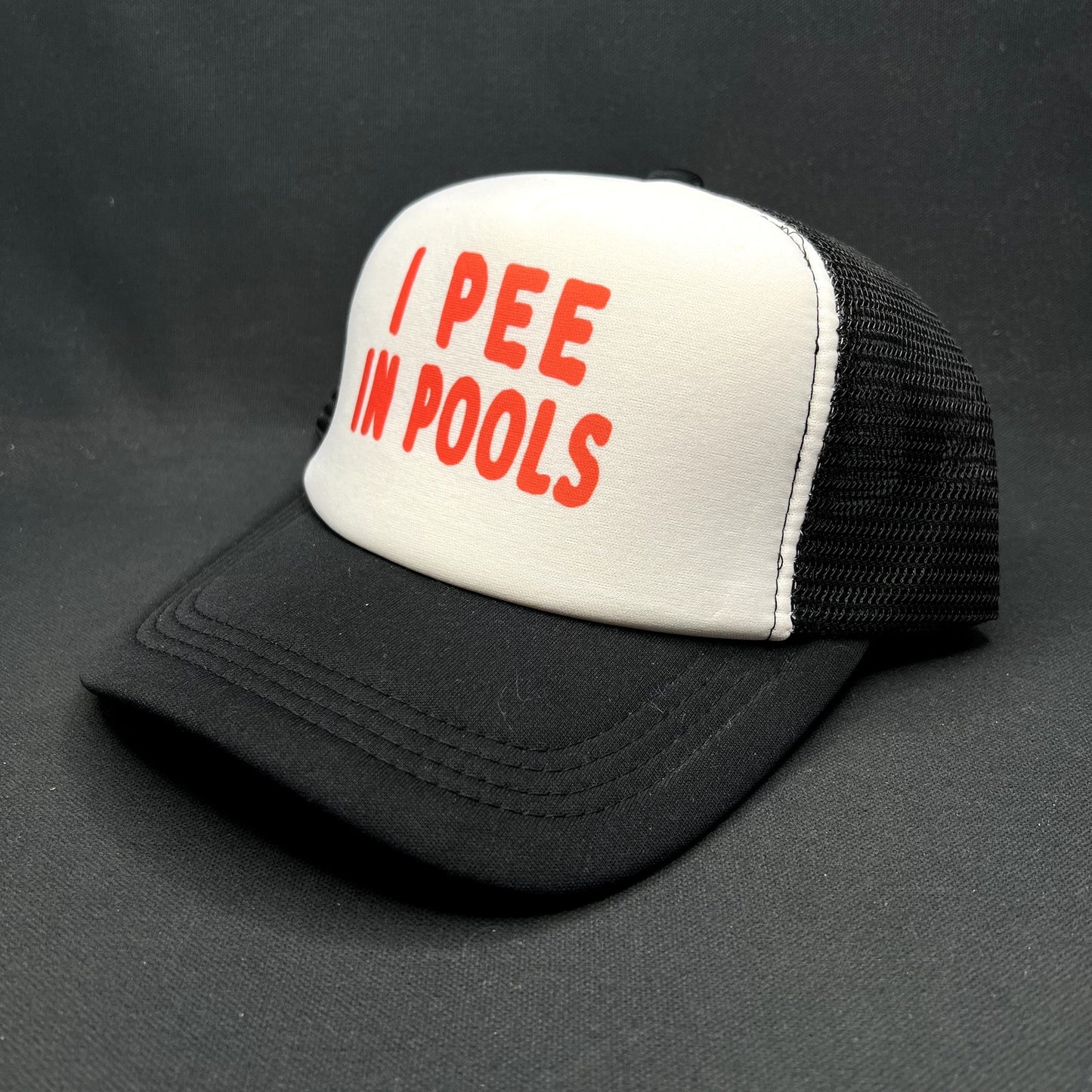 I Pee In Pools Funny Trucker Snapback Hat Novelty Humor Cap
