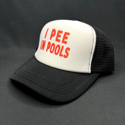 I Pee In Pools Funny Trucker Snapback Hat Novelty Humor Cap