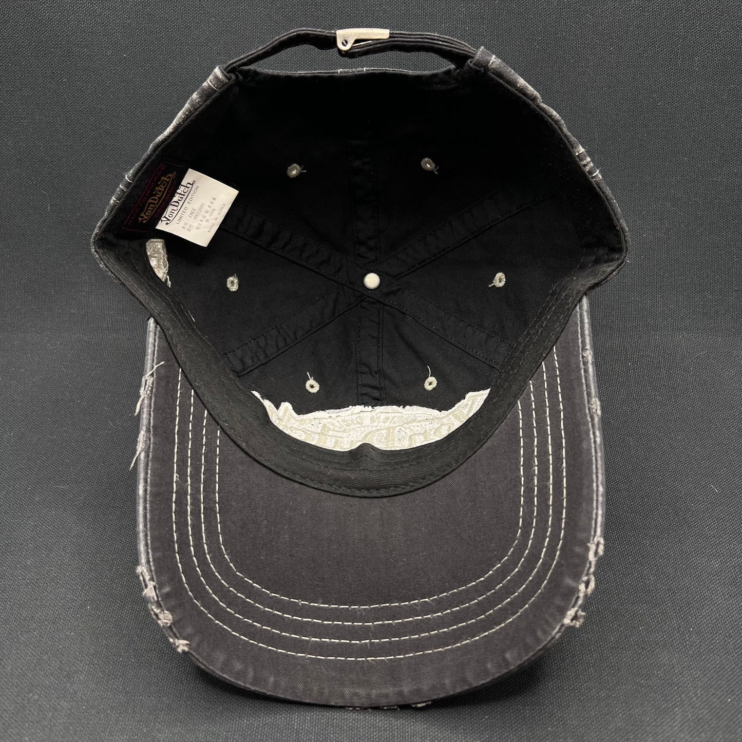 Von Dutch Erik Bostrom Custom Cycles Distressed Denim Strapback – Korea