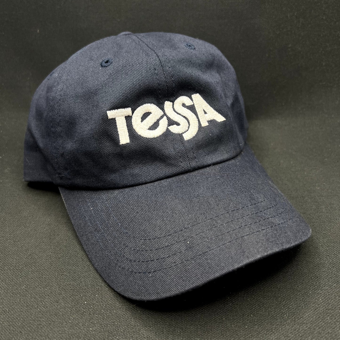 Tessa Logo Strapback Hat Yupoong Classics Navy Dad Cap