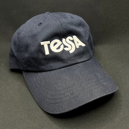 Tessa Logo Strapback Hat Yupoong Classics Navy Dad Cap