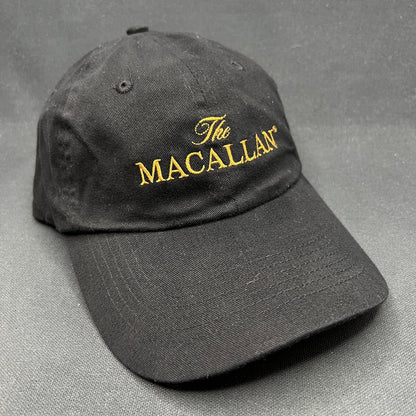 The Macallan Scotch Whisky Strapback Hat Black Gold Embroidered