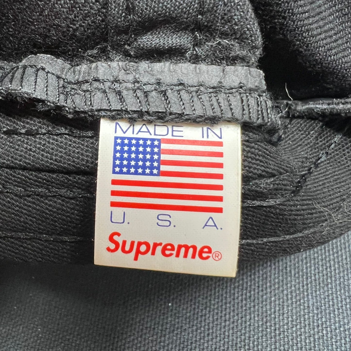 Supreme New York Bones Logo Snapback Hat Black USA Made