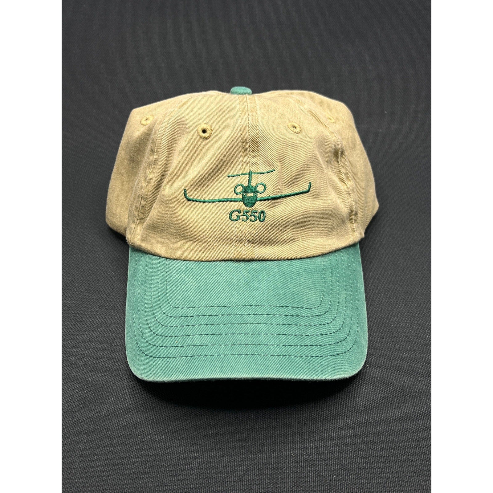 Gulfstream G550 Aspen Hat – Vintage Khaki & Green Dad Cap Private Jet Aviation