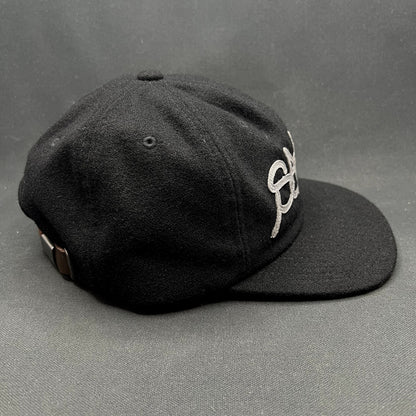 Sake Brand Script Logo Strapback Hat Black Streetwear Cap