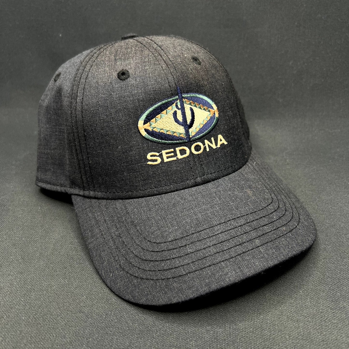 Sedona Arizona Embroidered Logo Strapback Hat Black Sun Faded ACE USA Cap