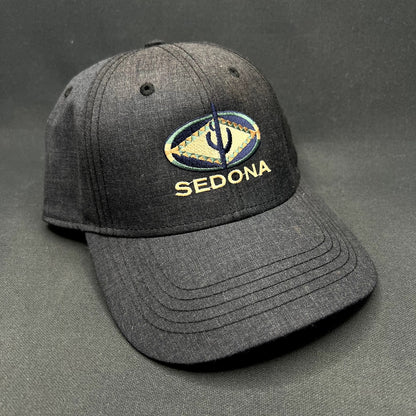 Sedona Arizona Embroidered Logo Strapback Hat Black Sun Faded ACE USA Cap