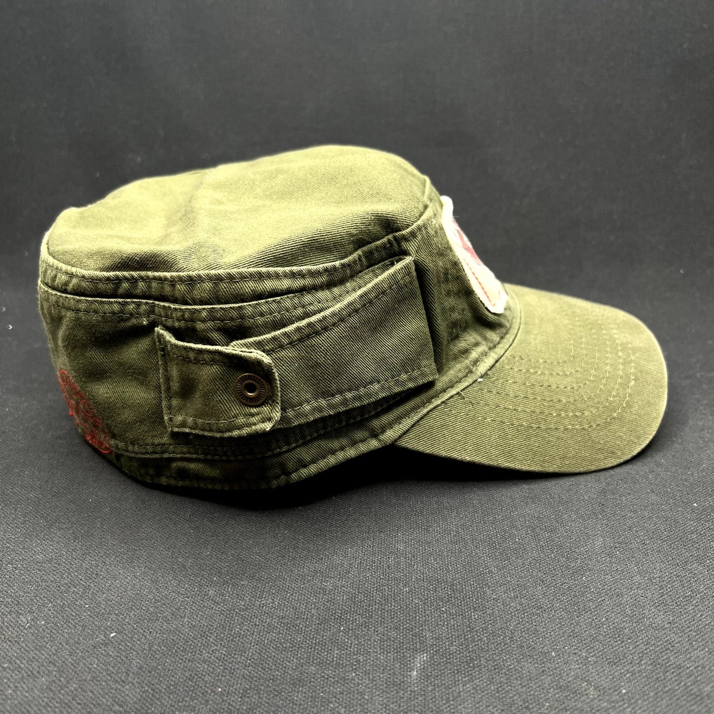 Vintage X Games ESPN Cadet Military Cap Olive Green OSFM