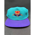 Vintage 90s Crown Royal Snapback Hat Teal Purple Embroidered Logo Taiwan