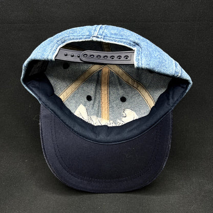 Vintage Canada Victoria Denim Snapback Hat Suede Brim Cityscape