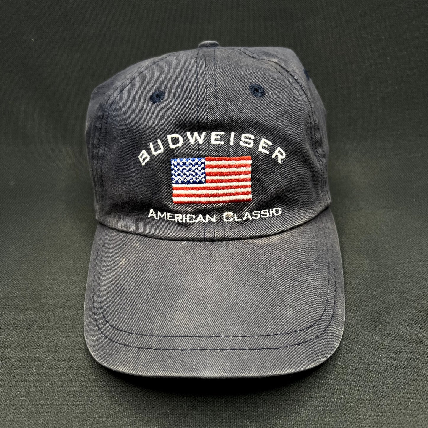 Vintage Budweiser American Classic USA Flag Strapback Hat Brewed in L.A.