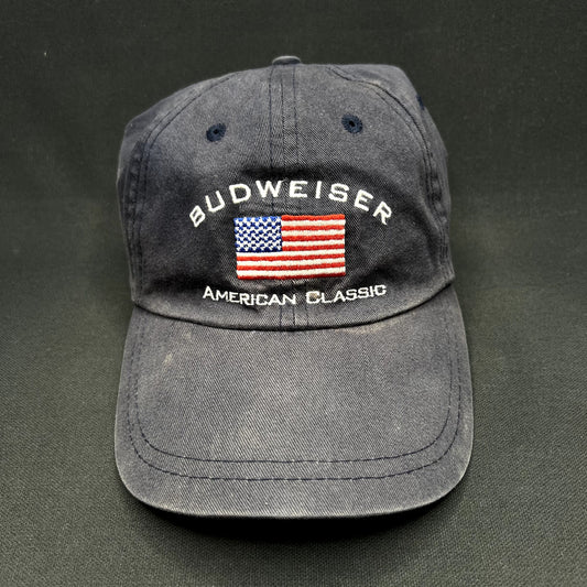 Vintage Budweiser American Classic USA Flag Strapback Hat Brewed in L.A.