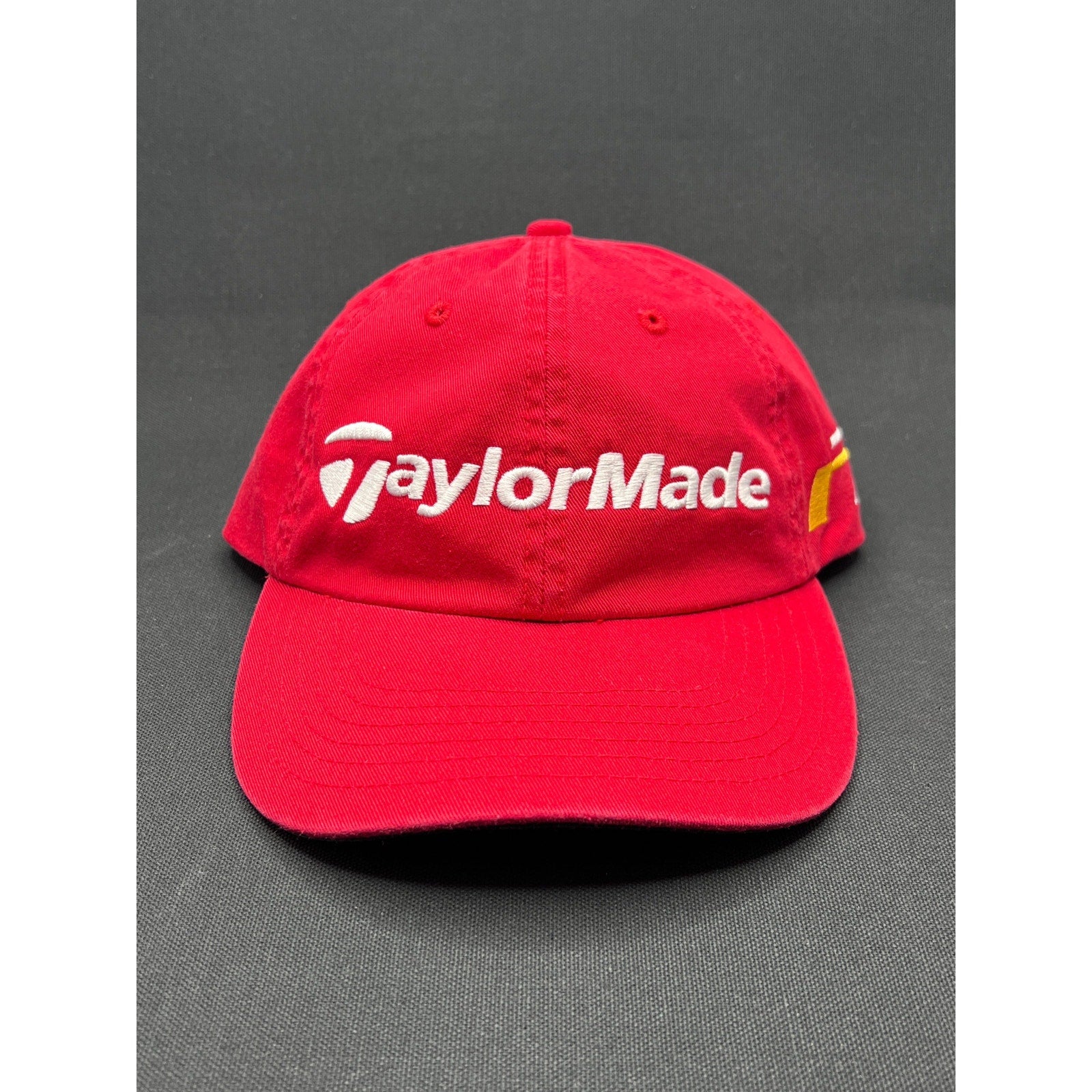 TaylorMade Golf Strapback Hat – Red Cotton Cap w/ Black Brim
