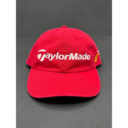 TaylorMade Golf Strapback Hat – Red Cotton Cap w/ Black Brim