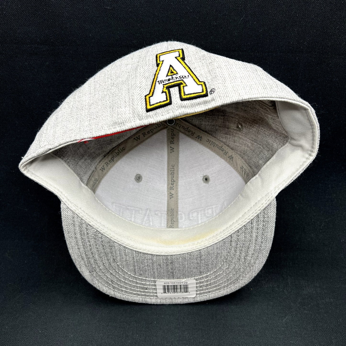 App State Mountaineers Fitted Hat 7 3/4 Gray W Republic NCAA