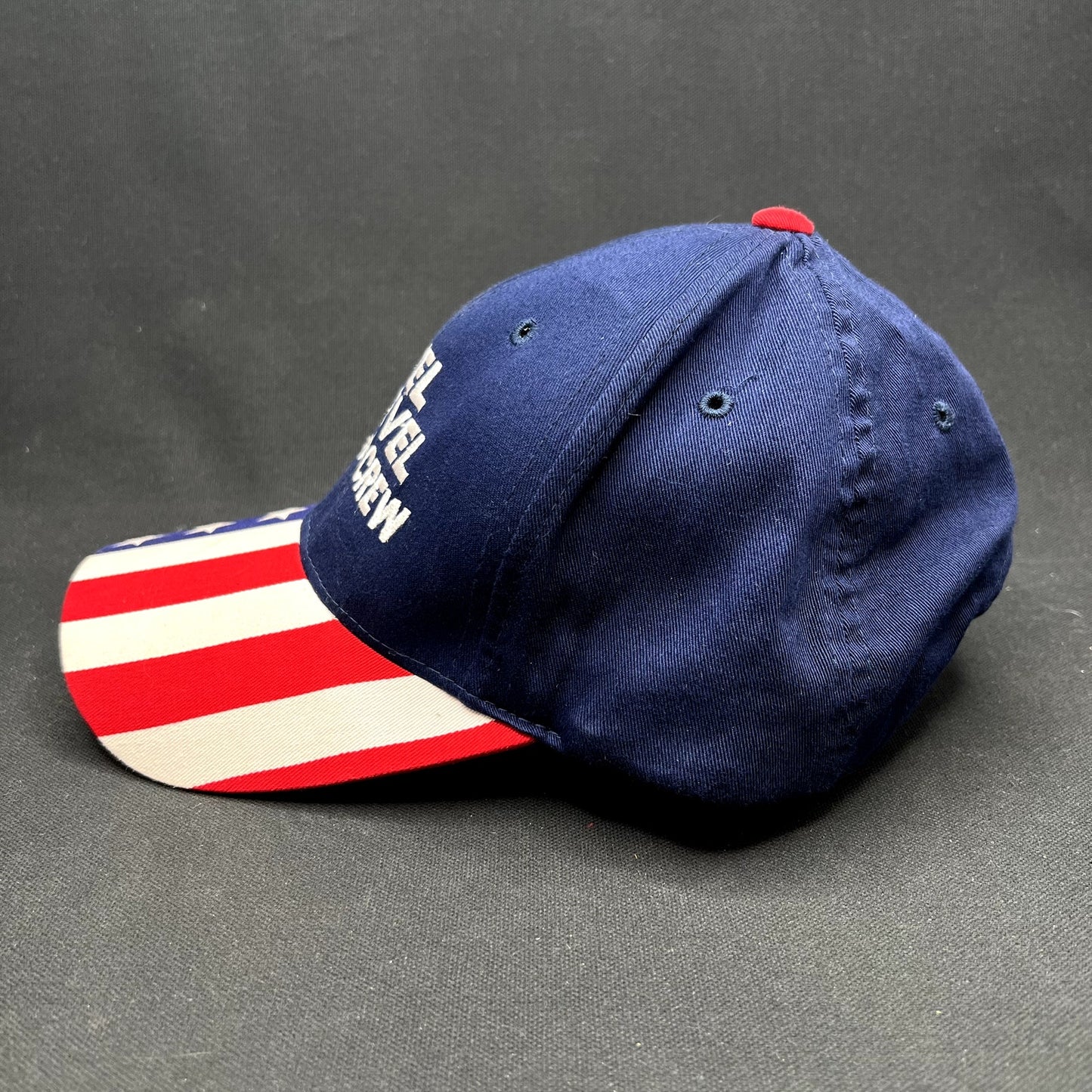Y2K Evel Knievel Road Crew American Flag Strapback Hat