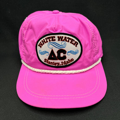 Vintage White Water AC Stanley Idaho Imperial Strapback Hat Pink Rope Cap