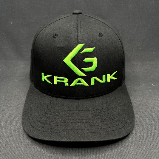 Krank Golf Flexfit L/XL Fitted Hat Black Green #KrankNation Golf Cap