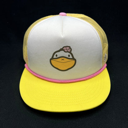 Baby Bum Trucker Snapback Hat Proto Sample Trust The Bum Yellow Pink Cap